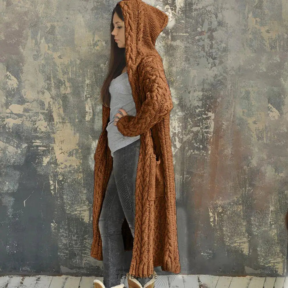Cardigan Maxi à Capuche | France-Tendance