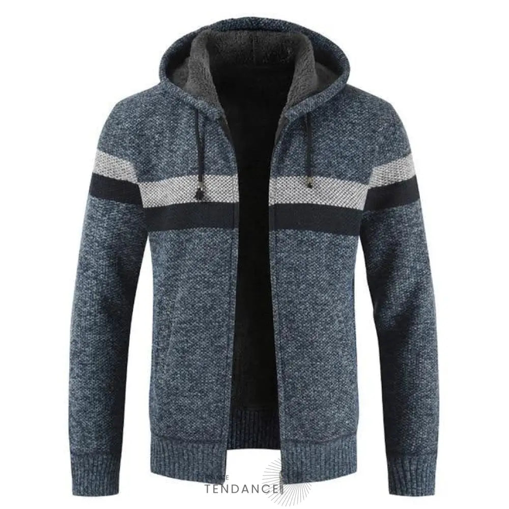 Cardigan Rayé à Capuche | France-Tendance