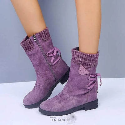 Bottes Bi-matière à Lacets | France-Tendance