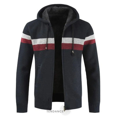 Cardigan Rayé à Capuche | France-Tendance