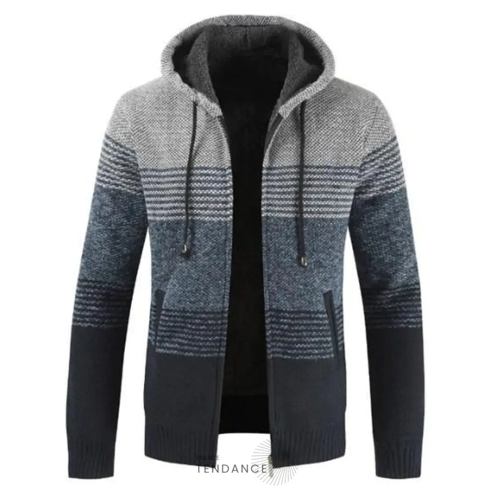 Cardigan Rayé à Capuche | France-Tendance