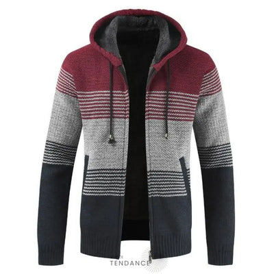 Cardigan Rayé à Capuche | France-Tendance