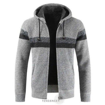 Cardigan Rayé à Capuche | France-Tendance