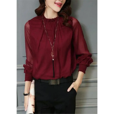 Chemisier élégant Manches Transparentes | France-Tendance