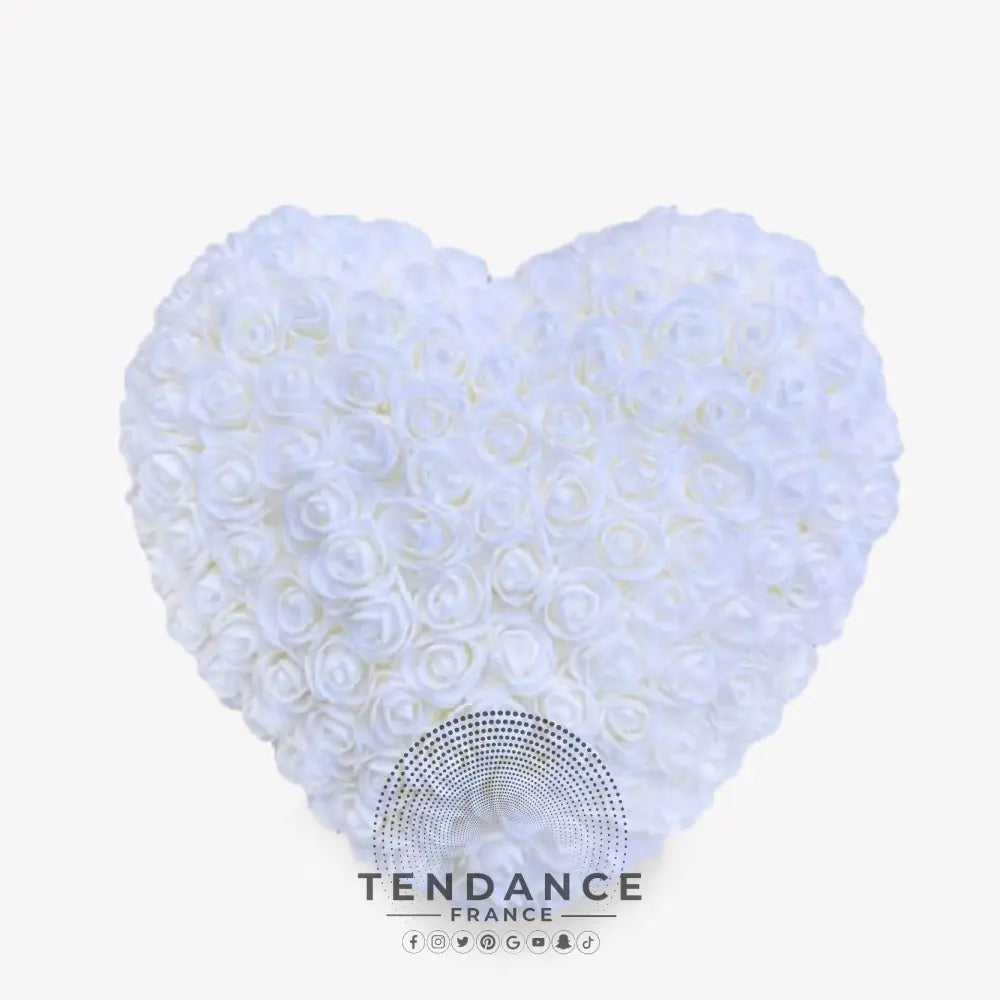 Coeur En Roses Blanc | France-Tendance