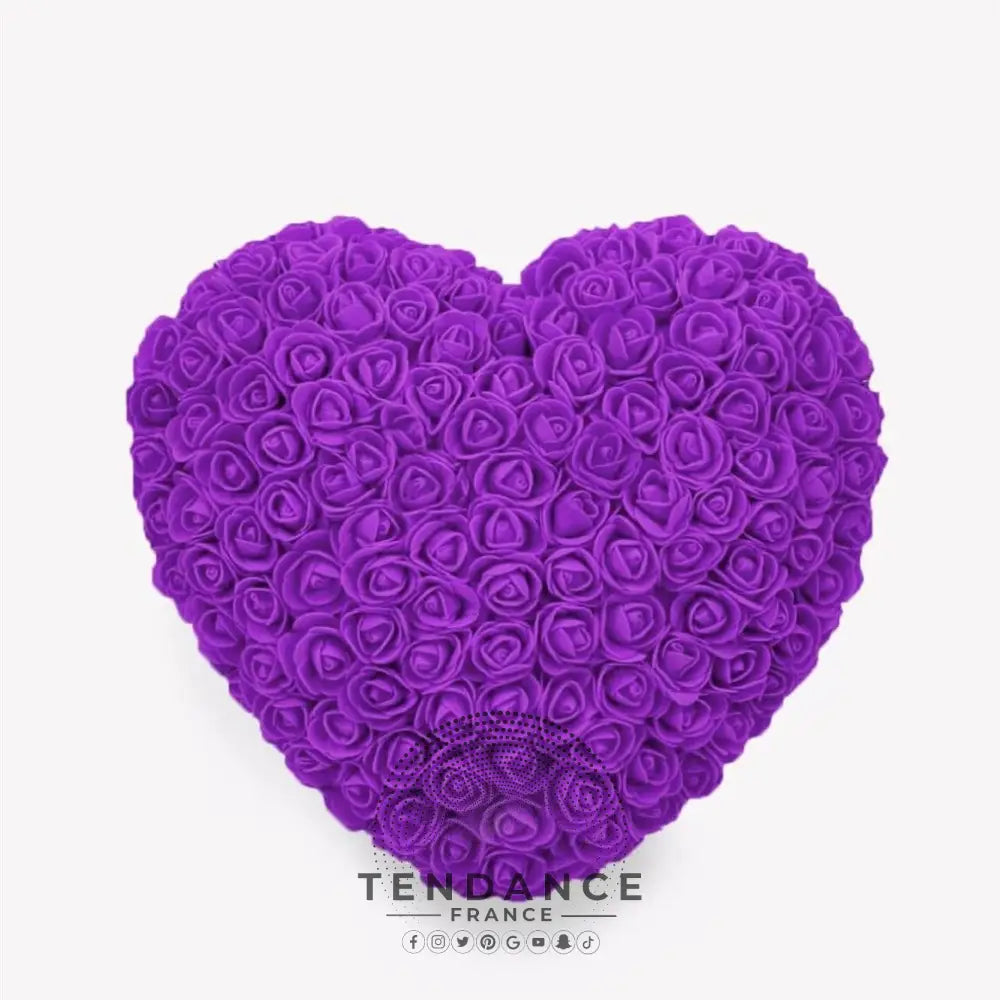 Coeur En Roses Violet | France-Tendance