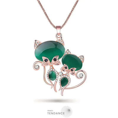 Pendentif émaillé Duo De Chats | France-Tendance