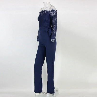 Combinaison En Dentelle Avec Ceinture | France-Tendance