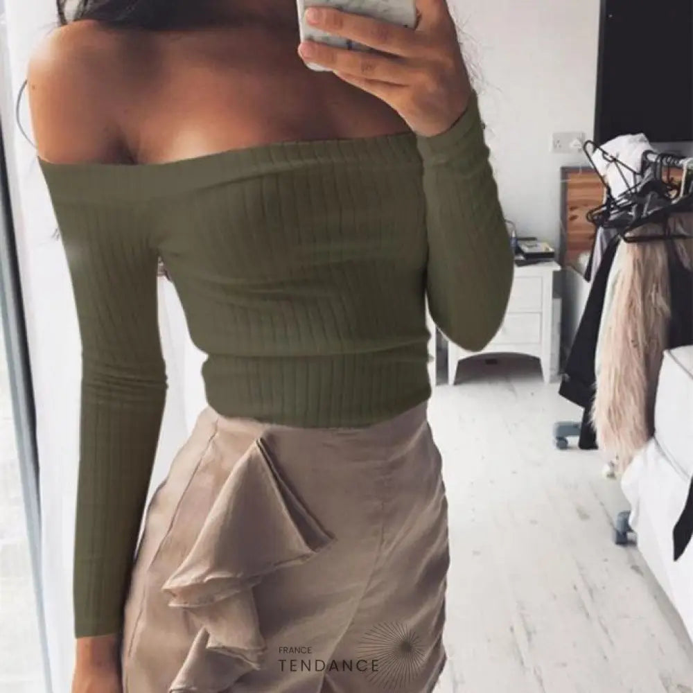 Crop-top à Manches Longues | France-Tendance