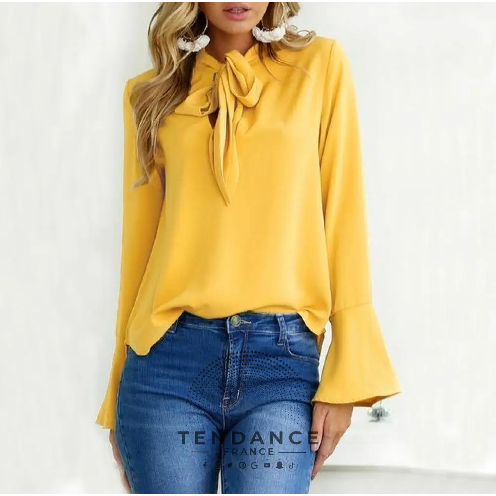 Haut élégant Manches évasées | France-Tendance