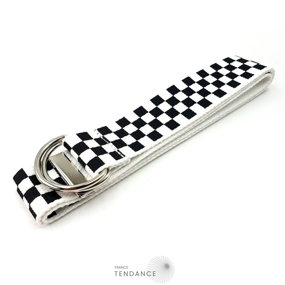 Longue Ceinture Damier Avec Double Boucle Style Coréen |