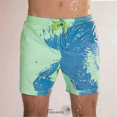 Magic-Short | Le Short De Bain Multicolor N°1 Tendance 2023 Vert/Bleu / S