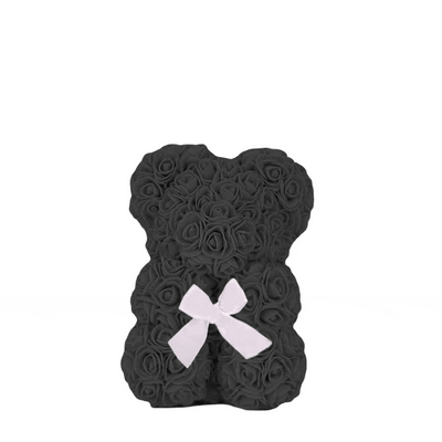 Ourson En Roses éternelles Noir (25 Cm) | France-Tendance