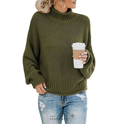 Pull Tricoté à Col Montant | France-Tendance