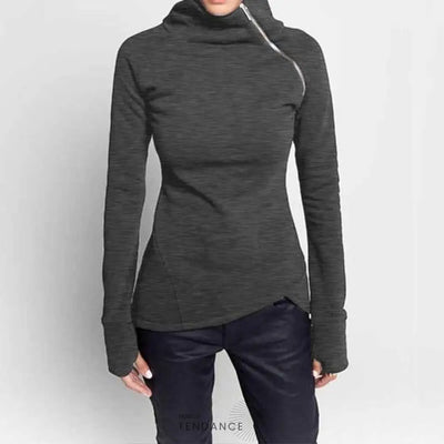 Pull Zippé à Col Montant | France-Tendance