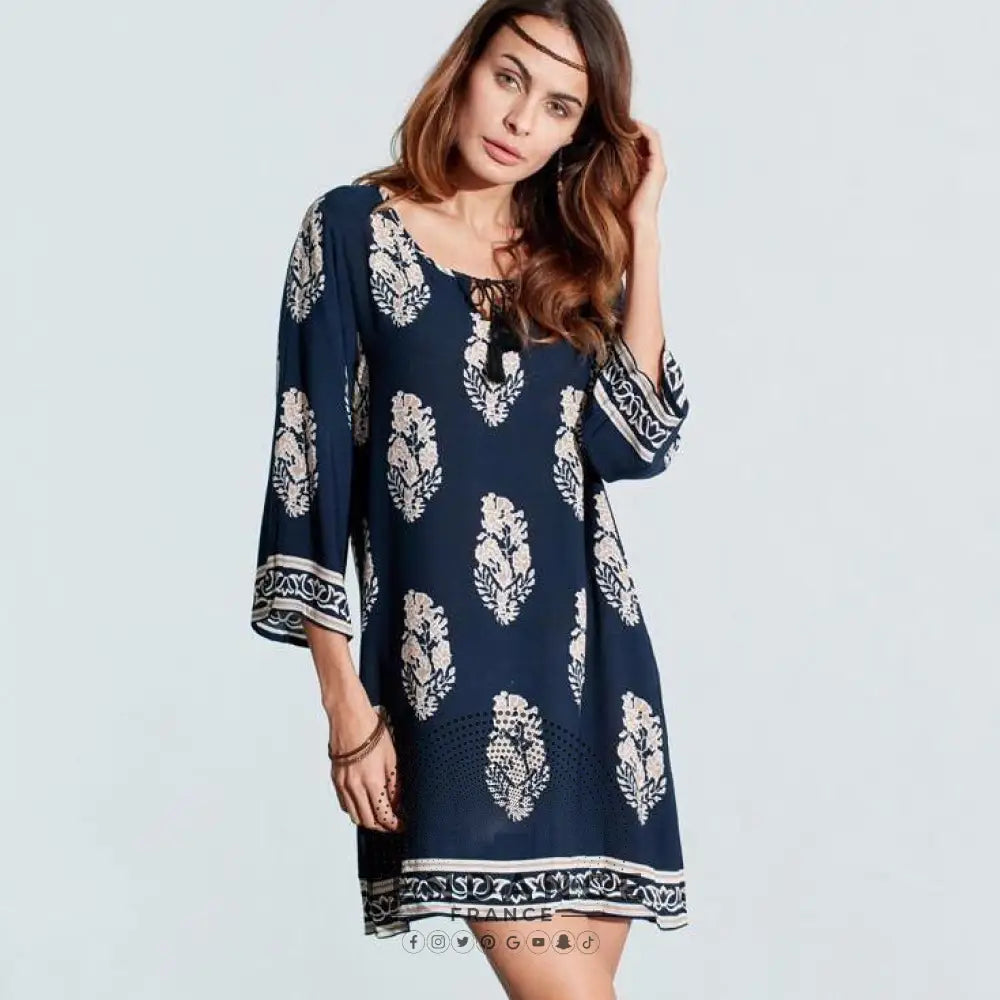 Robe Bohème Manches 3/4 | France-Tendance