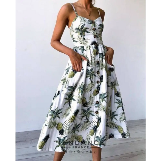 Robe Bohème Midi Imprimée | France-Tendance