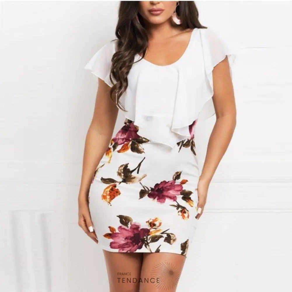 Robe Florale à Volant | France-Tendance
