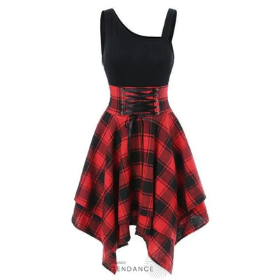 Robe Gothique à Lacets - Longueur Irrégulière |